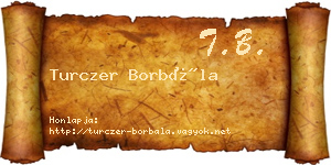 Turczer Borbála névjegykártya